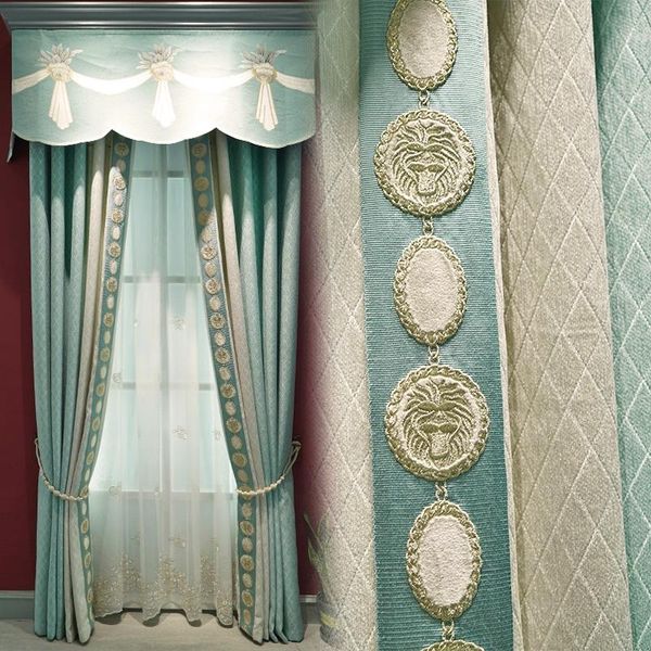 curtain & drapes high grade modern simple luxury chenille living room bedroom finished american small fresh mint green cloth
curtain & drapes high grade modern simple luxury chenille living room bedroom finished american small fresh mint green cloth