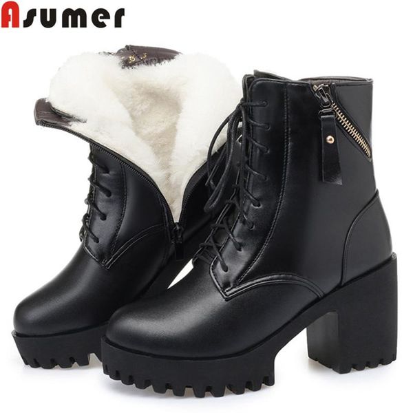 asumer 2020 new genuine leather boots women round toe zip ladies ankle boots sheep wool keep warm snow big size 34-42, Black
asumer 2020 new genuine leather boots women round toe zip ladies ankle boots sheep wool keep warm snow big size 34-42, Black