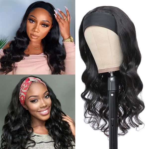 body wave headband wig human hair wigs for women 30 inch wig machine made wig with headband glueless remy hair, Black
body wave headband wig human hair wigs for women 30 inch wig machine made wig with headband glueless remy hair, Black