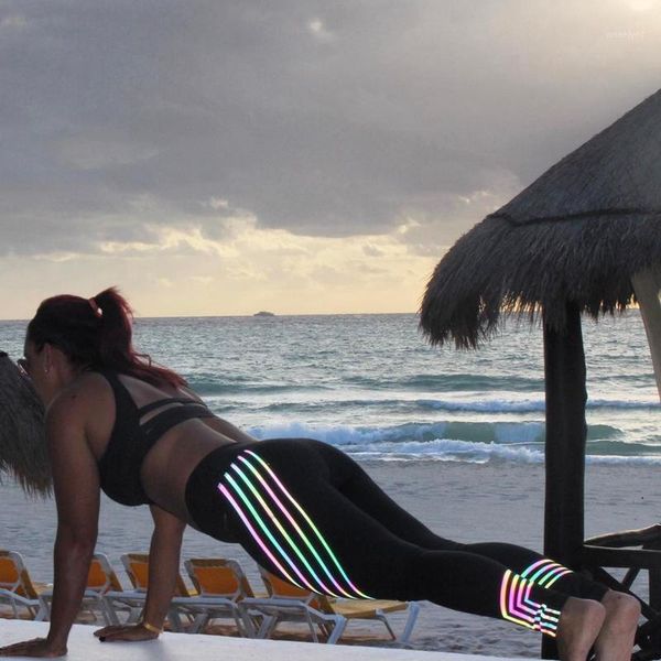 summer women leggings high waist glowing fitness rainbow reflective laser stripe printing leggins woman pants workout legging1, Black
summer women leggings high waist glowing fitness rainbow reflective laser stripe printing leggins woman pants workout legging1, Black