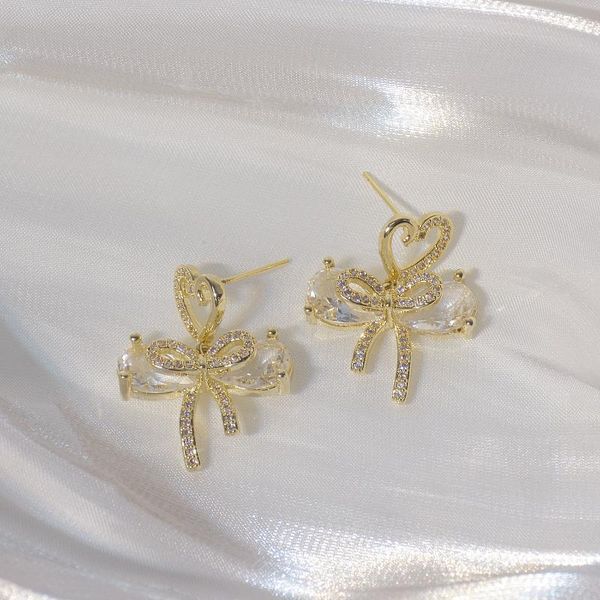 14k Real Gold Fashion Jewelry Micro-inlaid Zircon Love Bow Luxury Earrings for Woman Shine Holiday Daily Cute Simple Earring, Golden;silver
14k Real Gold Fashion Jewelry Micro-inlaid Zircon Love Bow Luxury Earrings for Woman Shine Holiday Daily Cute Simple Earring, Golden;silver