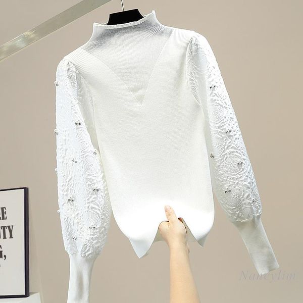 beads diamond puff sleeve sweater women turtleneck slim fit female all-match knit white black nancylim
beads diamond puff sleeve sweater women turtleneck slim fit female all-match knit white black nancylim