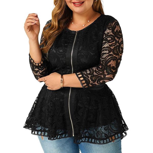 l-6xl elegant ladies lace 3/4 sleeve hollow out spring shirts 2020 female slim fit black tee shirt femme women clothes d30, White
l-6xl elegant ladies lace 3/4 sleeve hollow out spring shirts 2020 female slim fit black tee shirt femme women clothes d30, White