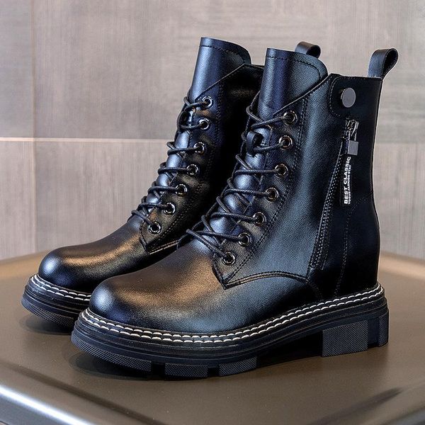 height increase shoes woman black genuine leather women ankle boots ladies booties short motorcycle boots botas mujer ls10
height increase shoes woman black genuine leather women ankle boots ladies booties short motorcycle boots botas mujer ls10