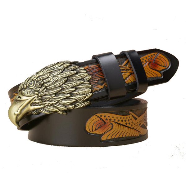 western eagle carved leather men belt fashion eagle head buckle men jeans causal pants belt, Black;brown
western eagle carved leather men belt fashion eagle head buckle men jeans causal pants belt, Black;brown