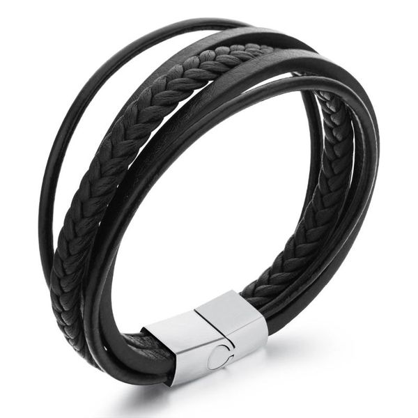 link, chain stainless steel with black multilayer leather jewelry simple design bracelet bangle men women gifts
link, chain stainless steel with black multilayer leather jewelry simple design bracelet bangle men women gifts