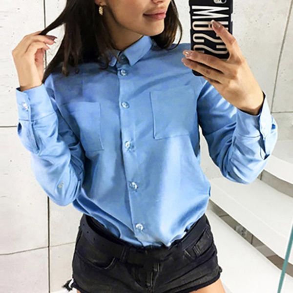 lapel collar women blouse casual solid long sleeve botton loose shirt blouse women daily work poleras camiseta mujer1, White
lapel collar women blouse casual solid long sleeve botton loose shirt blouse women daily work poleras camiseta mujer1, White