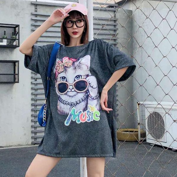 women's t-shirt women big size loose long tees high street short sleeve summer cartoon o-neck t-shirt1, White
women's t-shirt women big size loose long tees high street short sleeve summer cartoon o-neck t-shirt1, White