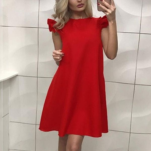 fashion casual cute women dress loose solid short sleeve beach party dress summer above knee mini gi264, Black;gray
fashion casual cute women dress loose solid short sleeve beach party dress summer above knee mini gi264, Black;gray