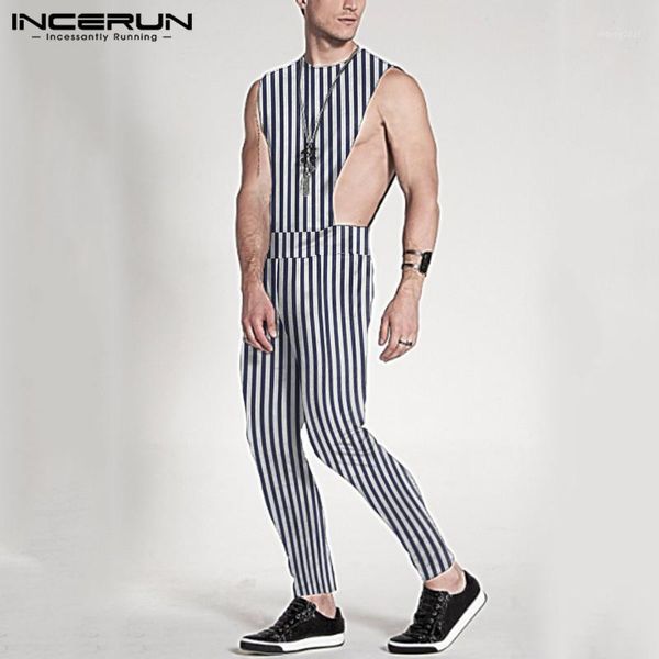men's pants fashion men striped jumpsuit sleeveless round neck fitness rompers zipper streetwear casual chic overalls incerun 5xl1, Black
men's pants fashion men striped jumpsuit sleeveless round neck fitness rompers zipper streetwear casual chic overalls incerun 5xl1, Black