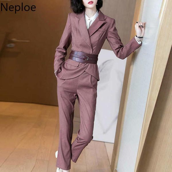 neploe plus size 2 pcs women set turn down collar slim waist belt blazer + high waist hip slim pant temperament conjuntos 479081, Gray
neploe plus size 2 pcs women set turn down collar slim waist belt blazer + high waist hip slim pant temperament conjuntos 479081, Gray