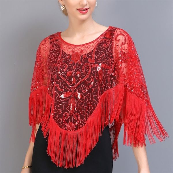 vintage evening cape 1920s flapper dress accessories shawls scarves wraps poncho sequin beaded fringe cover up y201024, Blue;gray
vintage evening cape 1920s flapper dress accessories shawls scarves wraps poncho sequin beaded fringe cover up y201024, Blue;gray