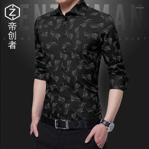 men's casual shirt slim fit men's casual shirt long sleeve formal dress shirts men male clothing print1, White;black
men's casual shirt slim fit men's casual shirt long sleeve formal dress shirts men male clothing print1, White;black