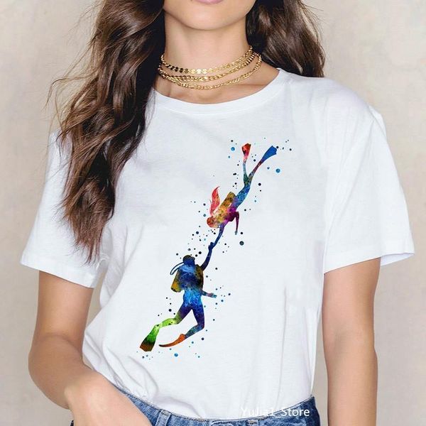 watercolor scuba diving lover printed vogue sports art tee shirt femme cute summer woman clothes ropa mujer custom tshirt, White
watercolor scuba diving lover printed vogue sports art tee shirt femme cute summer woman clothes ropa mujer custom tshirt, White