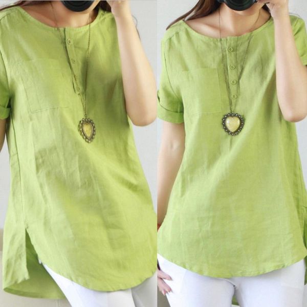 women's blouses & shirts plus size women loose long 2021 summer casual ladies short sleeve blouse female cotton linen oversize#6.8, White
women's blouses & shirts plus size women loose long 2021 summer casual ladies short sleeve blouse female cotton linen oversize#6.8, White