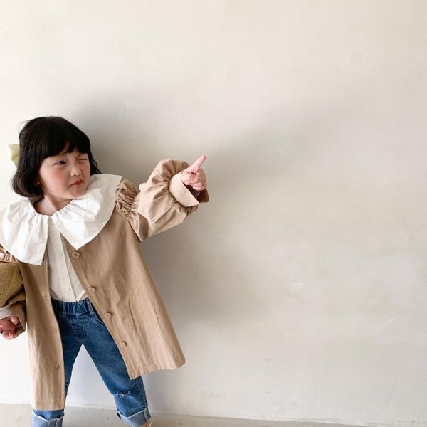 tench coats spring 2021 korean girls trench round collar hubble bubble sleeve pure color cotton coat, Camo
tench coats spring 2021 korean girls trench round collar hubble bubble sleeve pure color cotton coat, Camo