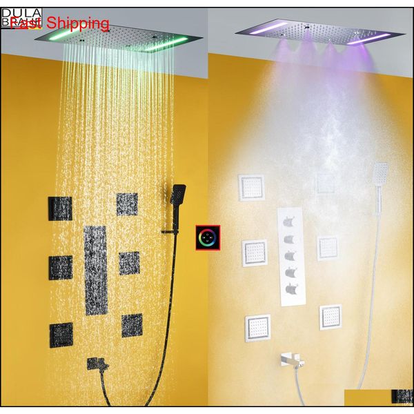 dulabrahe thermostatic bathroom shower faucet set bathtub mixer tap concealed shower system bath rain shower head led panel mtk5q 
dulabrahe thermostatic bathroom shower faucet set bathtub mixer tap concealed shower system bath rain shower head led panel mtk5q