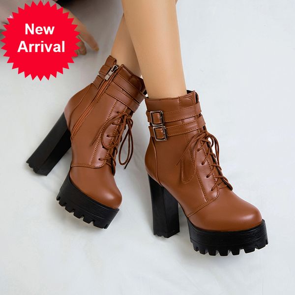 2021 the new comfortable street style round toe ankle lasso-up buckle zipper high heels platform robust motorcycle boots women's shoes, Black
2021 the new comfortable street style round toe ankle lasso-up buckle zipper high heels platform robust motorcycle boots women's shoes, Black