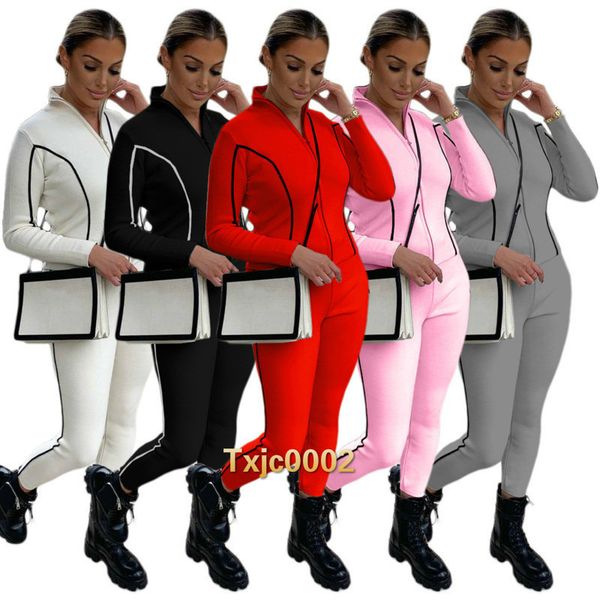 women tracksuit two piece set designer 2021 new solid color splicing long sleeve zipper coat pants spring ladies fashion casual sportswear, White
women tracksuit two piece set designer 2021 new solid color splicing long sleeve zipper coat pants spring ladies fashion casual sportswear, White