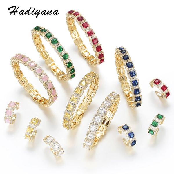 hadiyana unique shiny cubic zincons cuff bracelets bangle & open ring set adjustable jewelry sets for women bs3026, Silver
hadiyana unique shiny cubic zincons cuff bracelets bangle & open ring set adjustable jewelry sets for women bs3026, Silver