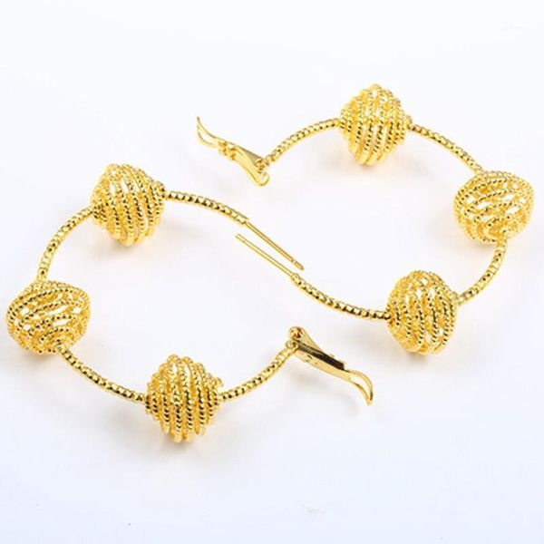 unique style circle earrings yellow gold filled womens hoop earrings with hollow ball1, Golden
unique style circle earrings yellow gold filled womens hoop earrings with hollow ball1, Golden