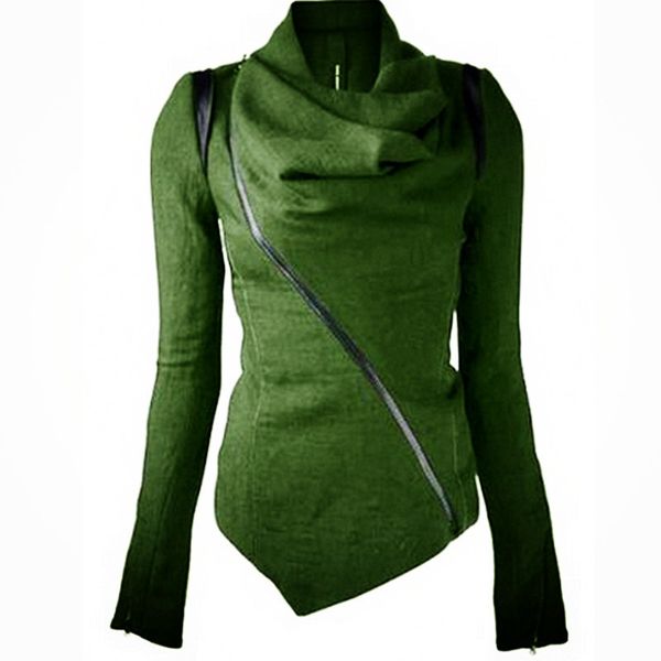 women jackets spring autumn zipper asymmetrical jacket long sleeve coats and jackets scarf collar women oversized jacket coats 201028, Black;brown
women jackets spring autumn zipper asymmetrical jacket long sleeve coats and jackets scarf collar women oversized jacket coats 201028, Black;brown