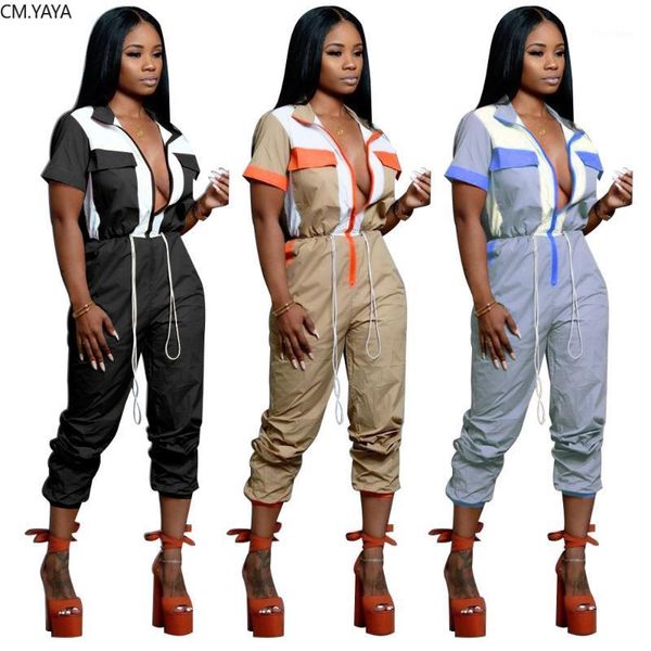 women's jumpsuits & rompers 2021 women summer colorful patchwork zipper up safari style jumpsuit short sleeve high waist sporty romper, Black;white
women's jumpsuits & rompers 2021 women summer colorful patchwork zipper up safari style jumpsuit short sleeve high waist sporty romper, Black;white