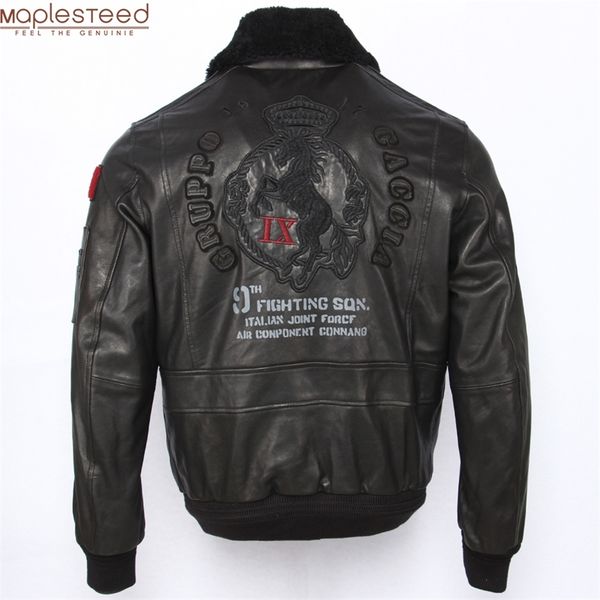 embroidery men genuine leather jacket soft tanned sheepskin real fur collar flight coat military pilot skin jackets autumn lj201217, Black
embroidery men genuine leather jacket soft tanned sheepskin real fur collar flight coat military pilot skin jackets autumn lj201217, Black