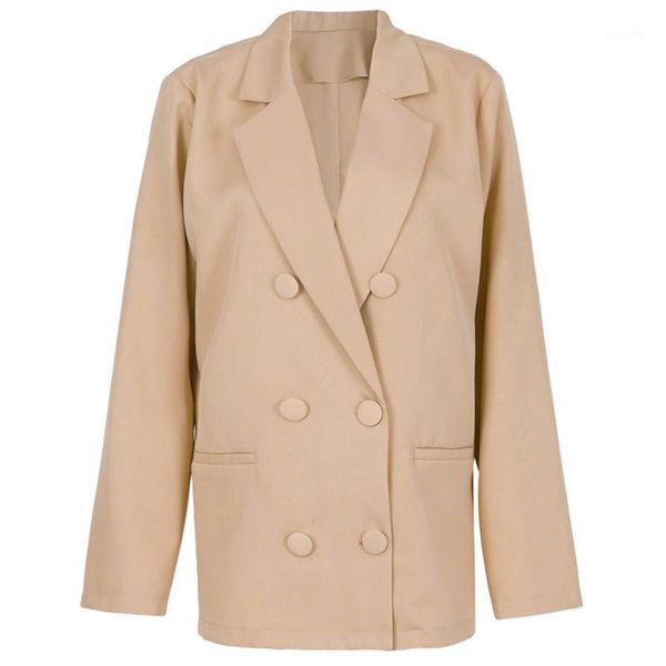 2021 fall women oversize khaki suits double breasted casual street lady blazer clothes outfits wear1, White;black
2021 fall women oversize khaki suits double breasted casual street lady blazer clothes outfits wear1, White;black