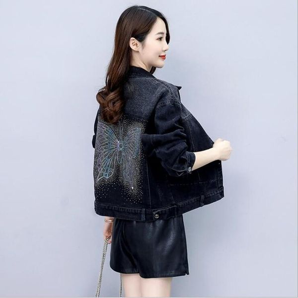 fashion butterfly diamonds woman fall jackets 2021 black turn down collar denim jacket for women casual streetwear outwear coat, Black;brown
fashion butterfly diamonds woman fall jackets 2021 black turn down collar denim jacket for women casual streetwear outwear coat, Black;brown