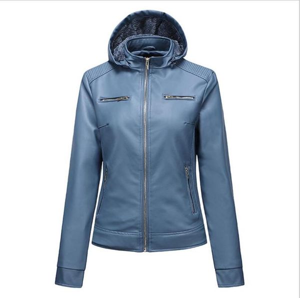 women's leather & faux hooded jackets women winter coat warm abrigo mujer zipper slim biker jacket hoodies plus velvet cappotto donna, Black
women's leather & faux hooded jackets women winter coat warm abrigo mujer zipper slim biker jacket hoodies plus velvet cappotto donna, Black