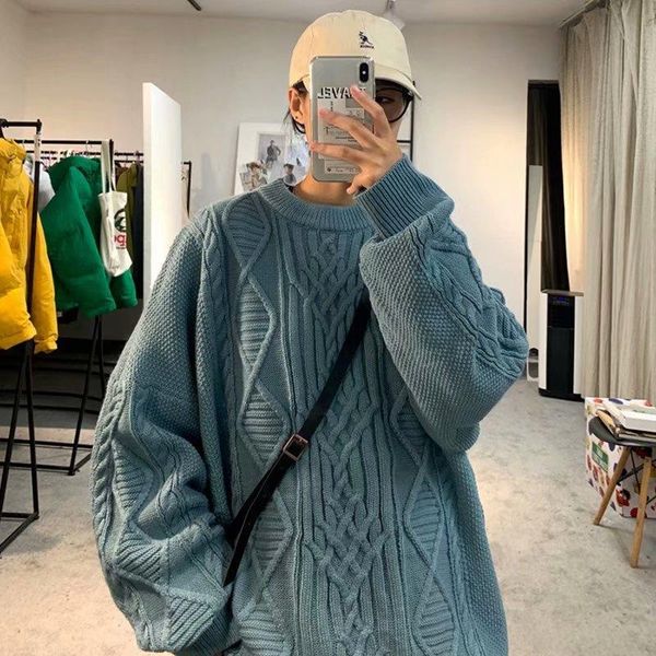 boys winter sweater round neck korean version of loose knit sweater thick line clothes lazy style pullover trendy coat, White;black
boys winter sweater round neck korean version of loose knit sweater thick line clothes lazy style pullover trendy coat, White;black