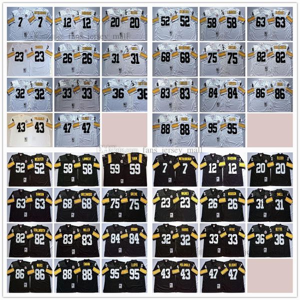 ncaa vintage football 36 jerome bettis jersey 43 troy polamalu 47 mel blount 52 mike webster 58 jack lambert 59 jack ham 63 dermontti dawson, Black;red
ncaa vintage football 36 jerome bettis jersey 43 troy polamalu 47 mel blount 52 mike webster 58 jack lambert 59 jack ham 63 dermontti dawson, Black;red