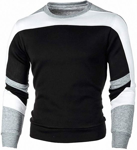 men's novelty crewneck pullover sweatshirt - fashion hoodies color block long sleeve shirt - 5colors z972#, Black
men's novelty crewneck pullover sweatshirt - fashion hoodies color block long sleeve shirt - 5colors z972#, Black