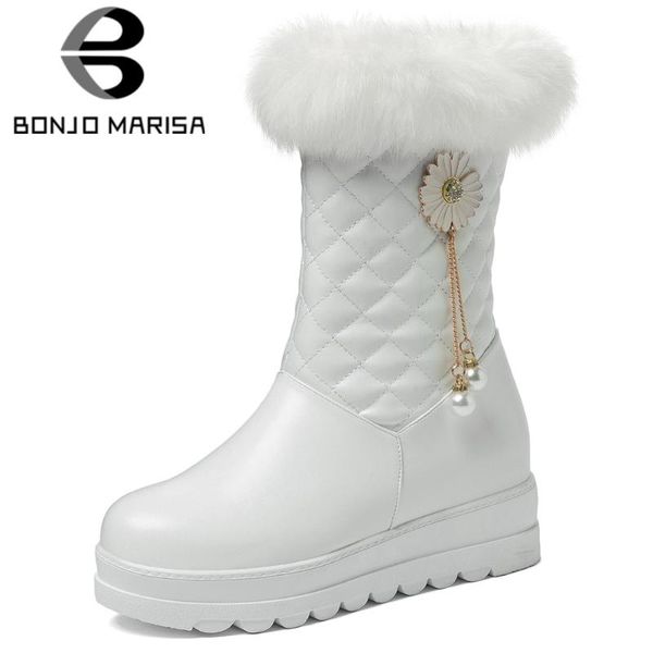 boots bonjomarisa female winter mid calf snowboots wedges short plush floral pearl chain warm women casual shoes woman, Black
boots bonjomarisa female winter mid calf snowboots wedges short plush floral pearl chain warm women casual shoes woman, Black