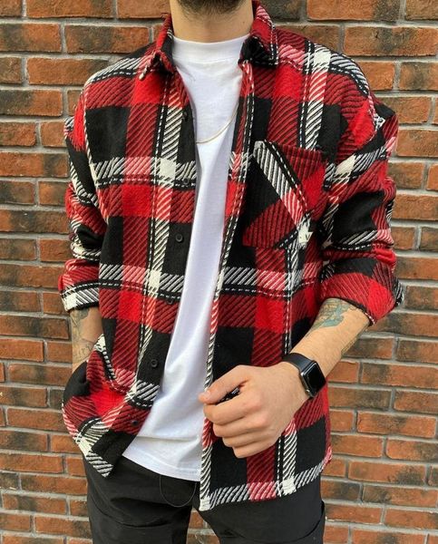 new men shirt lumberjack plaid colorful 2021 regular fit good quality cotton s l xl c1212, White;black
new men shirt lumberjack plaid colorful 2021 regular fit good quality cotton s l xl c1212, White;black