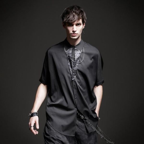 new men's male fashion black casual summer soul 2020 spring dark casual loose short-sleeved shirt bc201113295, White;black
new men's male fashion black casual summer soul 2020 spring dark casual loose short-sleeved shirt bc201113295, White;black