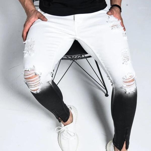 gradient color ripped jeans men casual slim fit skinny jeans homme brand motor biker hip hop zipper denim pants trouser1, Blue
gradient color ripped jeans men casual slim fit skinny jeans homme brand motor biker hip hop zipper denim pants trouser1, Blue