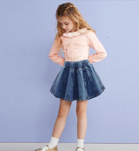 girls 2019 girl toddler denim autumn cute baby kids rivet skirt children y200704
