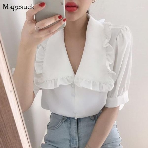 sweet short white chiffon blouse women ruffled slim women shirt korean chic puff sleeve womens blouses blusas mujer 101961
sweet short white chiffon blouse women ruffled slim women shirt korean chic puff sleeve womens blouses blusas mujer 101961