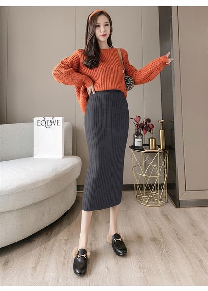 womens thick knitted half length skirt without fork pit clause package hip long skirt high waist straight 5 colour wool s, Black
womens thick knitted half length skirt without fork pit clause package hip long skirt high waist straight 5 colour wool s, Black