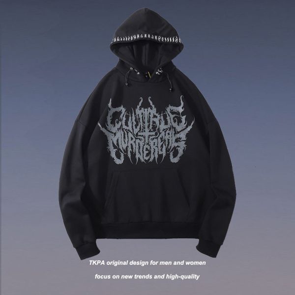 tkpa guochao brand ins american high street dark wind hoodie men's loose couple's fashion, Black
tkpa guochao brand ins american high street dark wind hoodie men's loose couple's fashion, Black