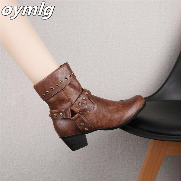 boots oymlg 2021 winter women square heel 5cm leather retro rivet block high heels ankle plus size botas mujer, Black
boots oymlg 2021 winter women square heel 5cm leather retro rivet block high heels ankle plus size botas mujer, Black
