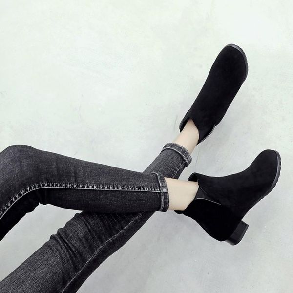 big size ma'am coarse heel short boots fashion boot barrel suede high-heeled boots, Black
big size ma'am coarse heel short boots fashion boot barrel suede high-heeled boots, Black