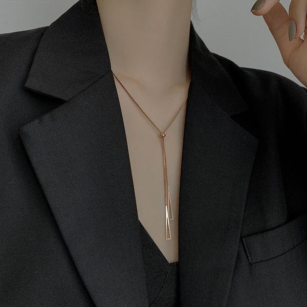 chains 2021 titanium steel metal geometric triangle pendant clavicle chain necklace for women girls jewelry, Silver
chains 2021 titanium steel metal geometric triangle pendant clavicle chain necklace for women girls jewelry, Silver