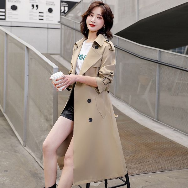 2021 new spring autumn released double lapel breasted classic oversize long trench with chic female belt jacket mujer coat x8j8, Black;brown
2021 new spring autumn released double lapel breasted classic oversize long trench with chic female belt jacket mujer coat x8j8, Black;brown
