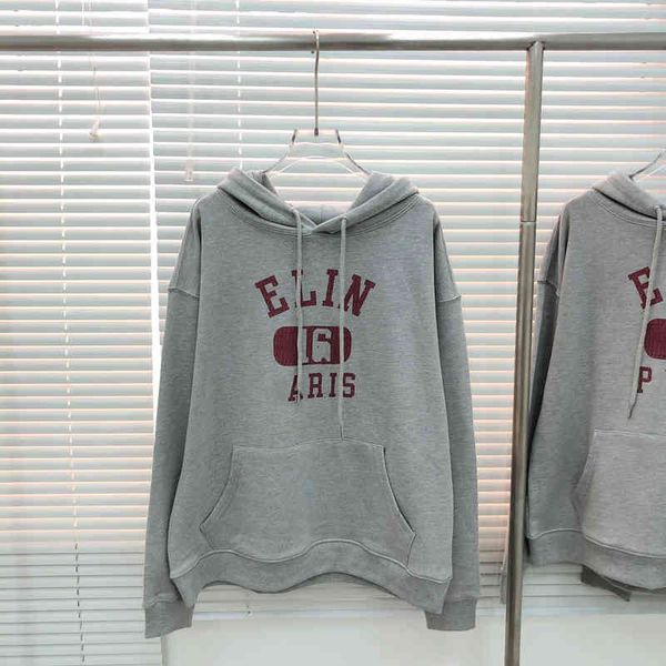 gulinaza's same spring capsule series printed hoodie, Black