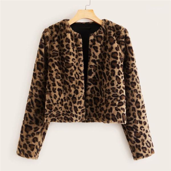 women fur winter warm designer jacket fashion street style long sleeve crew neck womens coat casual leopard printed, Black
women fur winter warm designer jacket fashion street style long sleeve crew neck womens coat casual leopard printed, Black