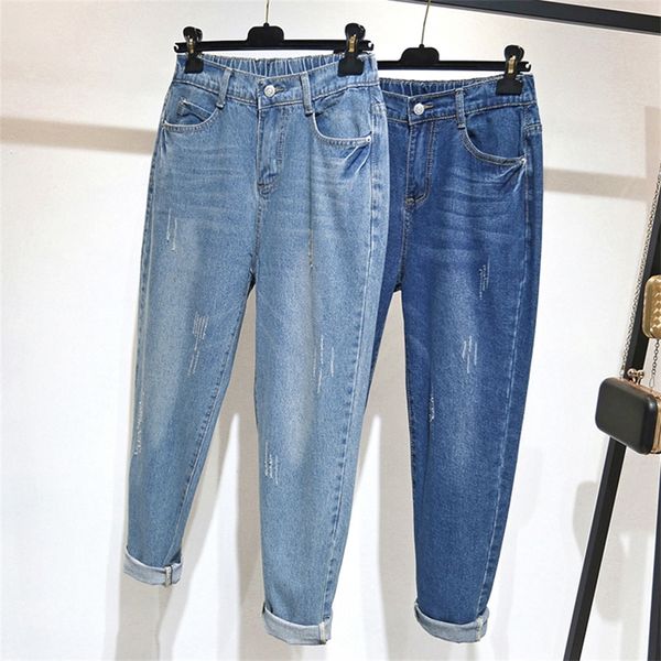 jeans for women plus size high waist loose streetwear female blue denim harem pants 4xl 5xl lj200811
jeans for women plus size high waist loose streetwear female blue denim harem pants 4xl 5xl lj200811