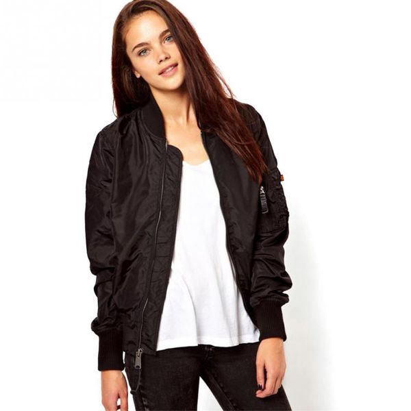 wholesale- women thin bomber jersey jacket long sleeve short waist outerwear coat solid color short zipper jacket, Black;brown
wholesale- women thin bomber jersey jacket long sleeve short waist outerwear coat solid color short zipper jacket, Black;brown